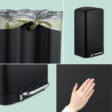 thumbnail of Relaxdays Mülleimer Küche, 30 L, Fingerabdruckschutz, entnehmbarer Inneneimer, Müllbeutel, Edelstahl Treteimer, schwarz