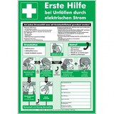 thumbnail of Dreifke® Aushang EH bei Unfällen durch elektrischen Strom, Recycling-Verbundplatte, 395x575mm