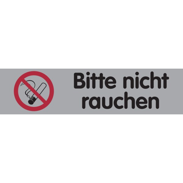 Türschild, Bitte nicht rauchen, 40 x 160 mm - 160x40x1 mm Kunststoff