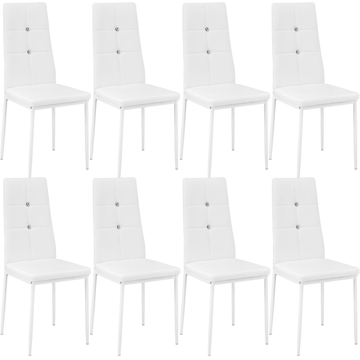 tectake Set di 8 sedie per sala da pranzo Julien - bianco - 404125