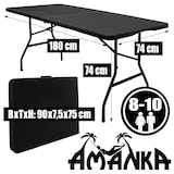 thumbnail of Gartentisch für 6 Personen - 180 x 74cm Klapptisch Rattan-Look Esstisch Klappbar