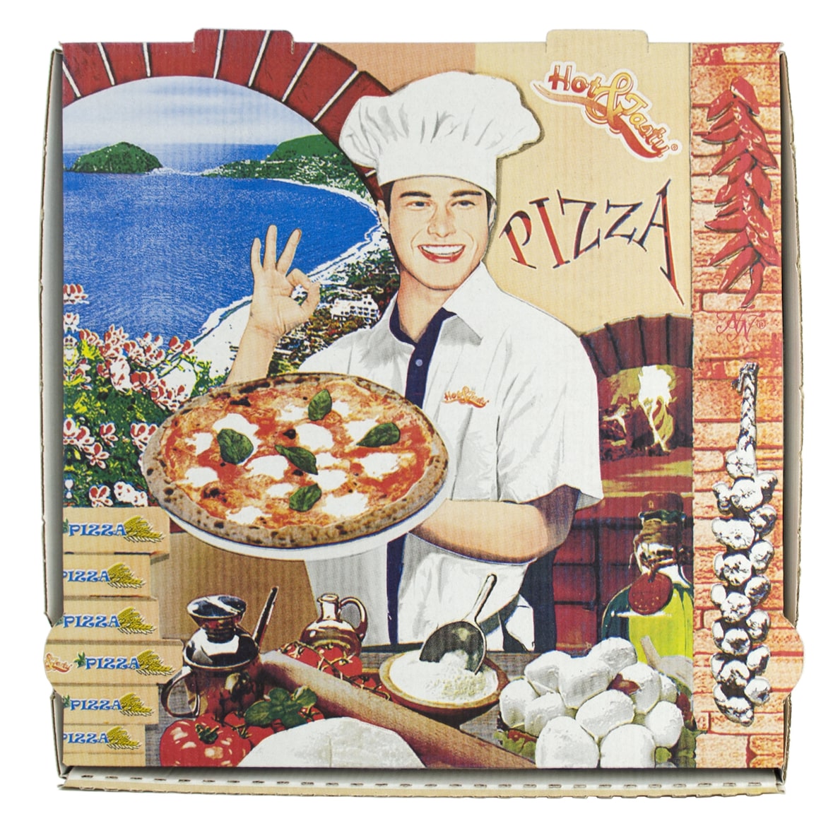 Boîte Pizza Vésuvio Ishia - Carton - 31 x 31 x 4 cm - par 100