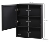 thumbnail of Spiegelschrank Bad Hängeschrank 46x14x58 cm Schwarz mit Spiegeltür 3 Fächern Edelstahl wasserfest lackiert wandmontiert