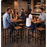 thumbnail of Set Tavolo Bar Quadrato Alto 110 cm e 4 Sgabelli Marrone Noce Mod. ROMA adatto da interno o esterno sotto gazebo tenda by Yelloo