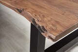 thumbnail of Essgruppe 260 cm Akazie naturfarben A-Gestell schwarz mit 10 Stühlen ADELAIDE