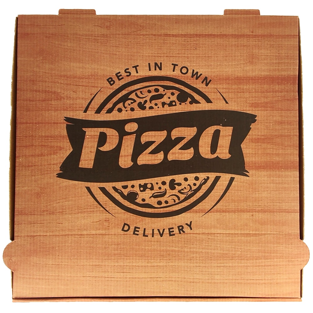 Boite Pizza - "Best in Town" - 33x33x4 cm - Économique - par 100