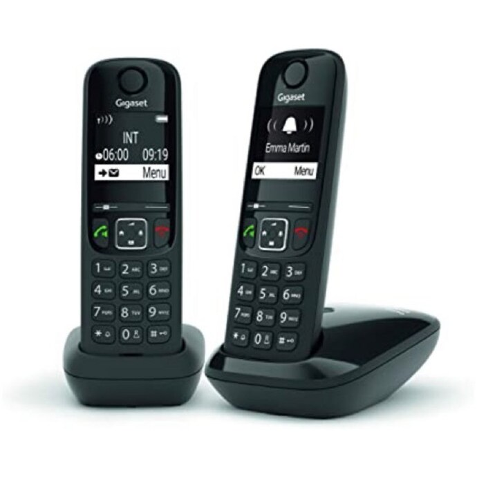 Gigaset AS690 DUO téléphone DECT noir  base + 2 combinés