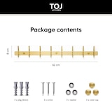 thumbnail of TOJ Living Perchero de pared – 16 ganchos – 62 cm – acero inoxidable – dorado – colgador