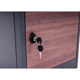 thumbnail of Paketkasten HWC-G80, Paketbox Standbriefkasten Briefkasten Größe L ~ verzinkt anthrazit, Holzoptik dunkel