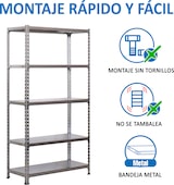 thumbnail of SimonRack Estantería Metálica, 2000x1000x400 mm, 5 Alturas, Bandeja Metal, 180 kg de Punto Flexión, Gris - Simonclick