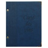 thumbnail of BEQUET Carte vins/menus 'MURANO' bleu marine 18,5x23,5cm 3 pages x1