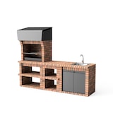 thumbnail of MF - Gartenkamin PACK 1 Volterra für Holz & Kohle, grau/terrakotta (250,5x70x213 cm). REF: M00899. Ideal für Garten oder Terrasse.