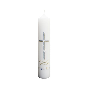 Wiedemann Kerzen Taufkerze Jungen verziert 265 x 50 mm, mit individueller Namensverzierung