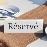 thumbnail of Securit® Set van 5 tafelreserveringsborden 'Gereserveerd' (Nederlands) - Wit acryl met zwarte letters