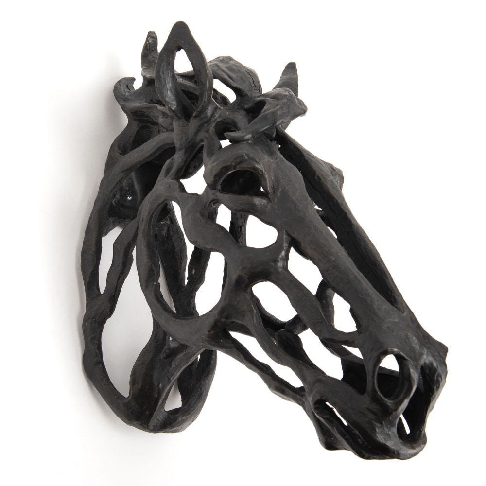 Tête de cheval mural Colorado -  Noir Autre forme Résine Amadeus 14.50x37.00 cm