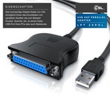 thumbnail of CSL USB auf Parallel Adapter LPT 25pol., Druckerkabel Adapterkabel, Plug and Play, schwarz
