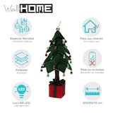 thumbnail of WellHome - Árbol de Navidad luminoso con 25 LEDs y base en forma de regalo 25x25x70cm