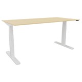 thumbnail of Schreibtisch elektrisch höhenverstellbar, 160x80cm, ahorn/weiß