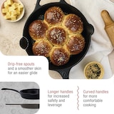 thumbnail of Victoria Sartén Hierro Fundido Esmaltado Inducción 30cm, Apta Fuego, Barbacoa, Horno Cast Iron Skillet, VIC-33644, Negro