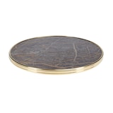 thumbnail of Plateau de table rond MARCEAU - Marbre SIENNA - Cercle laiton D60 cm