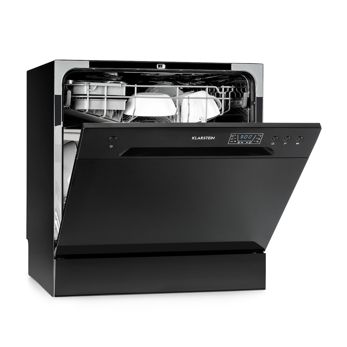 Amazonia 8 Geschirrspülmaschine 1620 Watt 8 Maßgedecke 49 dB Aquastop Schwarz