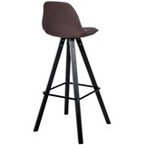 thumbnail of Décoshop26 - Tabouret de bar chaise haute x1 repose-pieds style scandinave en tissu marron structure en bois noir carré 10_0004642