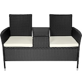 thumbnail of tectake Wicker tuinbank met tafel - zwart/beige - 404557