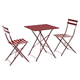 thumbnail of Gartenbistrotisch und 2 Klappstühle Lila