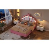 thumbnail of Merax 140*200cm Flachbett, Polsterbett, verstellbare Ambiente-Beleuchtung, Rosa