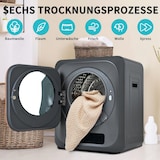 thumbnail of Abgastrockner 3kg bis 4kg 850W mit 6 Programmen, Überhitzungsschutz, Wandmontage und UV-Sterilisationsfunktion – effizient, leise, Grau