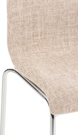 thumbnail of Barhocker TENAR - Stoff Creme 43x48x100 cm Silber | Barstuhl Mit Lehne Tresenhocker Tresenstuhl Kneipenhocker Kneipenstuhl