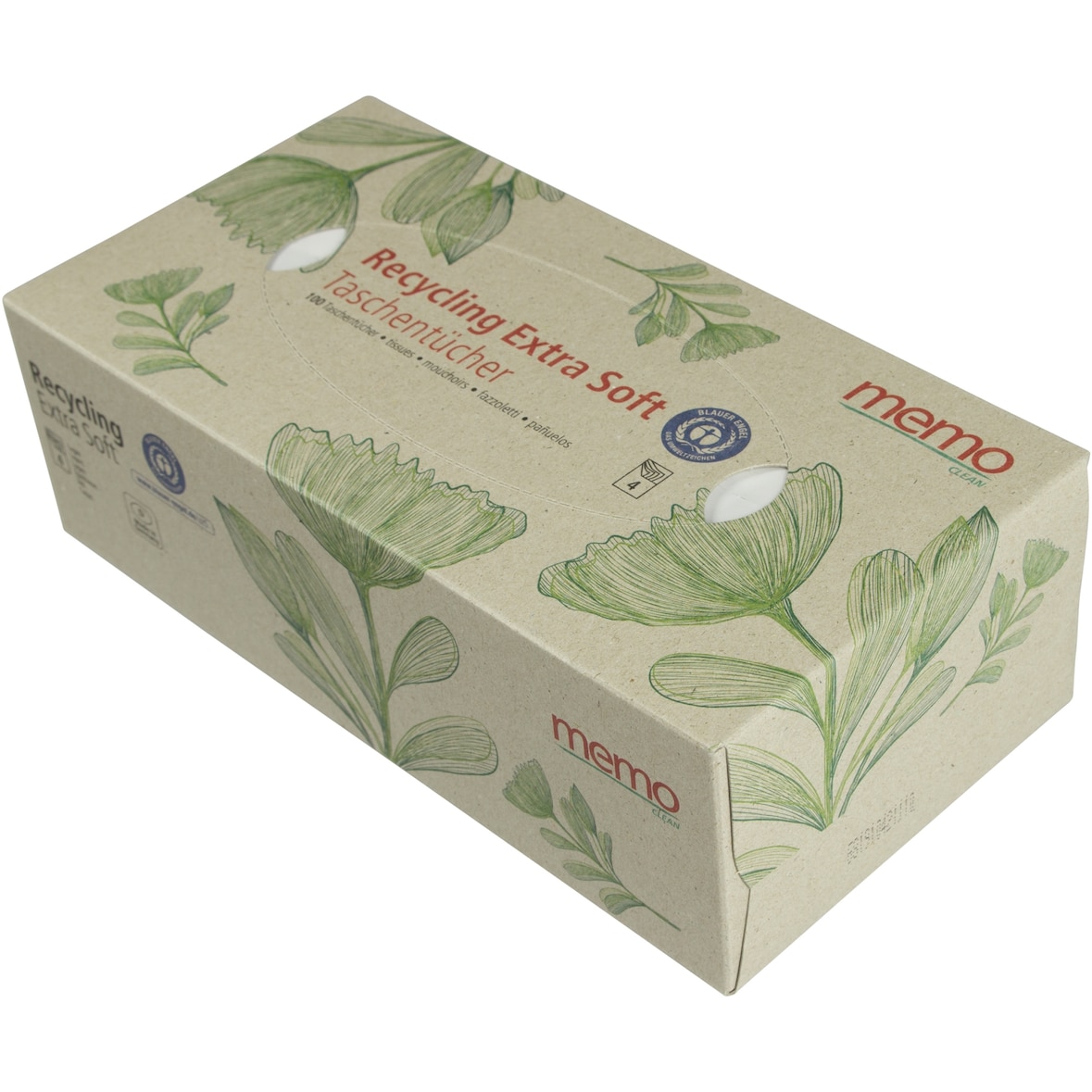 memo Taschentücher Recycling Extra Soft H3458 4lg.