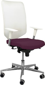 thumbnail of Ossa blanca Silla  y  Respaldo de malla en color blanco y asiento tapizado en tejido BALI color morado