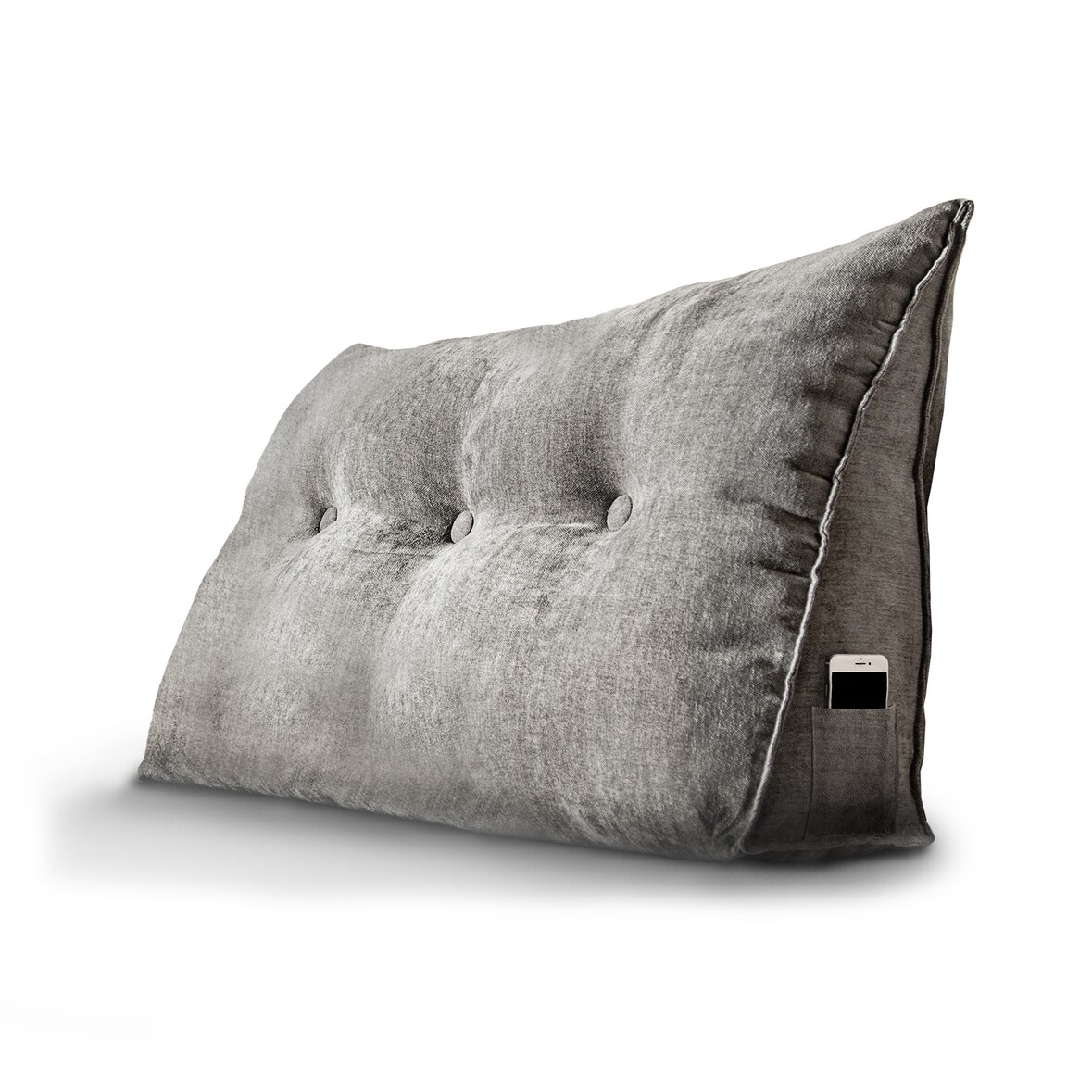 Björn&Schiller Rückenkissen grau 100 cm - Lesekissen für Bett und Sofa Rückenpolster für die Wand groß mit waschbarem Bezug