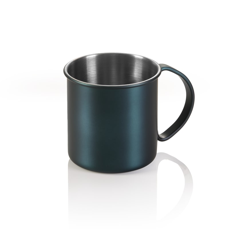 8x Moscow Mule Nocturn, 0,45 ltr., Ø 9 cm, Höhe 9 cm, blau matt - HLC, Chromnickelstahl 18/10