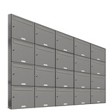 thumbnail of AL Briefkastensysteme 20 Fächer Premium Wand Briefkasten Anlage A4, in RAL 9007 Aluminium Grau  und wetterfest, Artikelnummer: 331P20EA5P9007