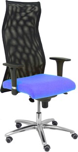 thumbnail of Cadeirão Sahúco XL Executive Assento estofado em tecido BALI azul claro (COM ESPUMA VISCOELÁSTICA) e encosto em rede respirável.