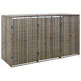 thumbnail of vidaXL Containerberging driedubbel 207x80x117 cm poly rattan grijs