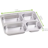 thumbnail of ECOLOMIQUE - 10 Pcs - Plateau repas inox 4 compartiments - 280x220, H: 40 mm, couvercle PP - ECO294ILT4