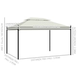 thumbnail of Outsunny Gazebo da Giardino 3x4m in Metallo con Doppio Tetto, Crema