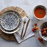 thumbnail of Novastyl - Lot 6 assiettes plates héraclée 27cm en grès décor bleu