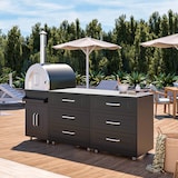 thumbnail of Cuisine d'extérieur 3 éléments avec four à pizza noir