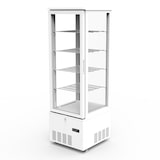 thumbnail of Vitrina refrigerada con 1 puerta, 4 estantes, acero inoxidable/cristal, 160x51.5x55.3 cm, refrigeración por aire, 237L, blanca, TOPLINE 10589 Vaiotec