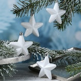 thumbnail of Christbaumschmuck Weihnachtsbaumschmuck Sterne bruchfest weiß 6St.