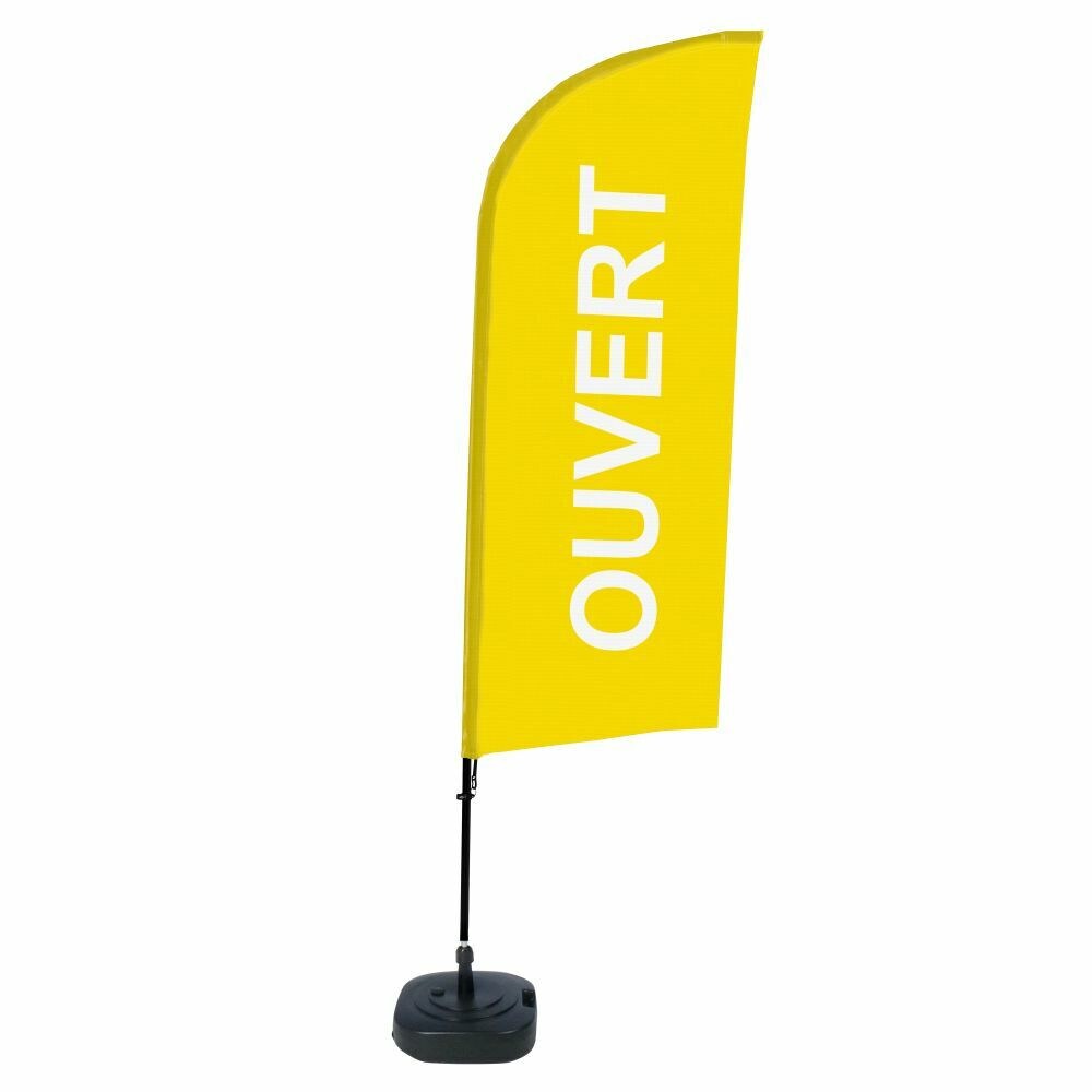 Showdown Displays Beachflag Alu Wind Komplett-Set Geöffnet Gelb Französisch