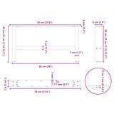 thumbnail of vidaXL Couchtischbeine Naturstahl 2 Stk. 70x(30-31) cm Stahl