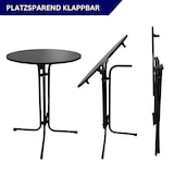 thumbnail of CHEFGASTRO Stehtisch mit Hussen klappbar Rund Rund HxØ 110x80cm Bistrotisch Stahl MDF-Platte mit Edelstahlbeschichtung Schwarz wetterfest Gartentisch