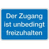 thumbnail of Hinweisschild, Zugang ist freizuhalten, Aluminium, 200 x 300 mm - 300x200x0.45 mm Aluminium geprägt