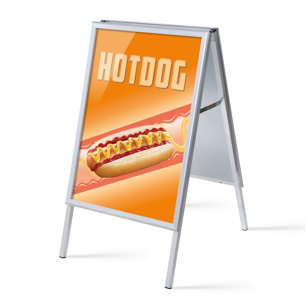 Showdown Kundenstopper - DIN A1 - Komplett-Set - Hot Dog Englisch - Orange/Schwarz