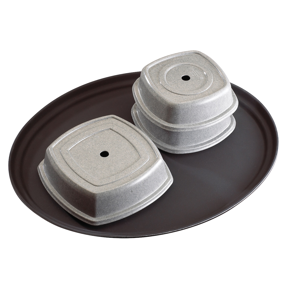 CAMBRO - 2900CT-110 - Plateau ovale Camtread rebord bas - Surface antidérapante - 73,5 x 60 cm - Noir
